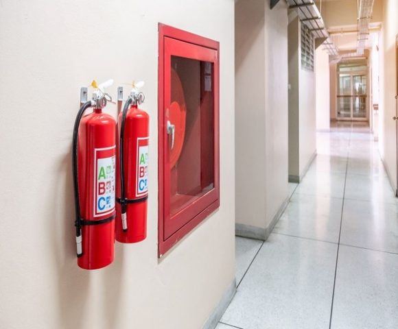 fire-extinguisher-system-wall-background-powerful-emergency-equipment-industrial